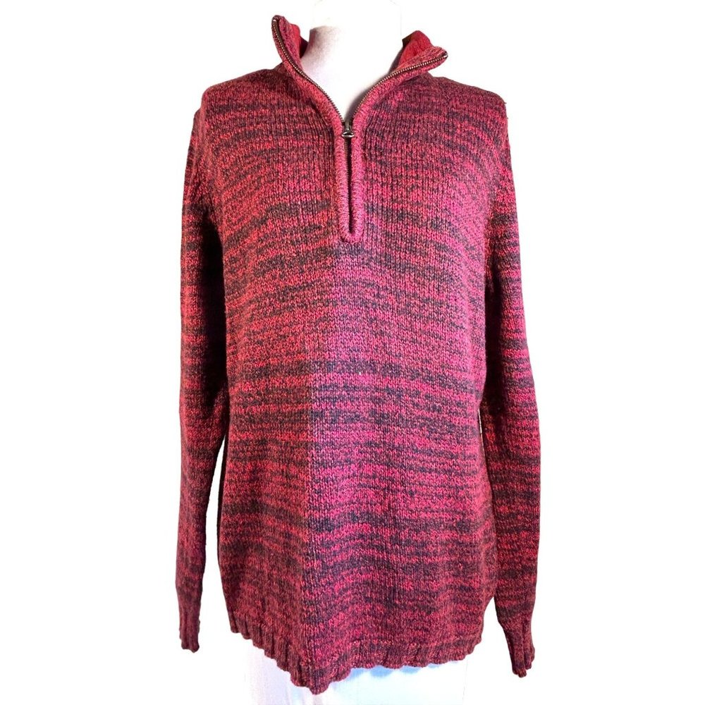 Woolrich 3/4 Zip Women Red Sweater Size Large - Picture 1 of 5